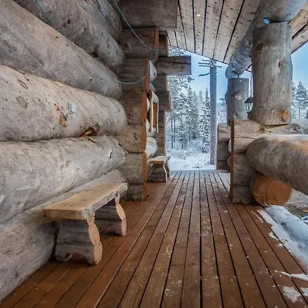 Ferienhaus Spectacular Rural Log House With 2 Saunas Next To A Beautiful